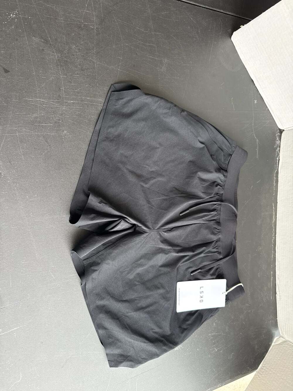 LSKD Men's Hybrid Lined 5" Training Shorts Black Reflective Size M